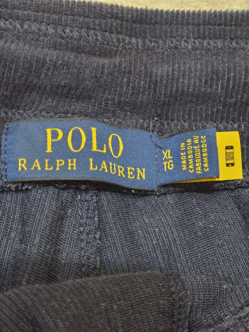 Polo Ralph Lauren Corduroy Joggers Pants Mens XL Navy Pockets Drawstring B25.1 - Picture 10 of 11